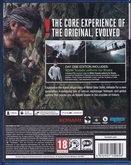 Metal Gear Solid Delta Snake Eater - Day One Edition - PS5 (A Grade) (Genbrug)